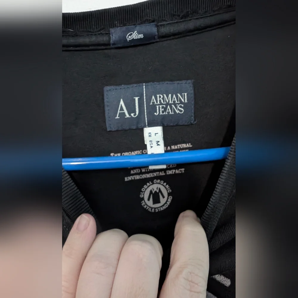 Euc Armani Jeans Black 🖤 Graphic Sweater for Men Size Medium - Picture 6 of 6